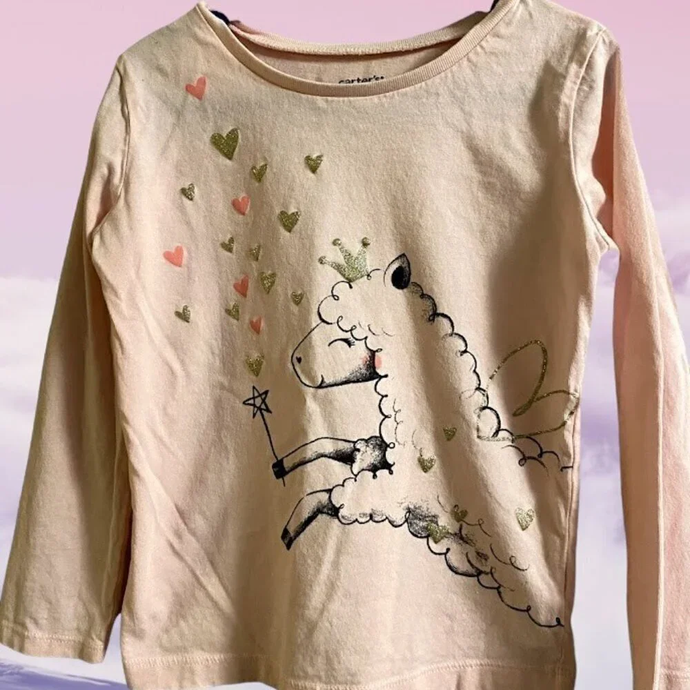 Carter's Heart Glitter Graphic Long Sleeve